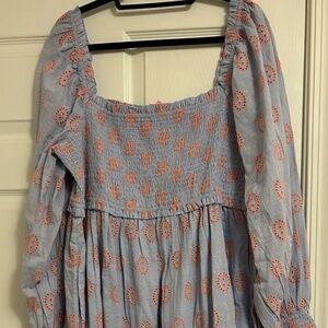 Lilly Pulitzer womens dress - XL, smocked, eyelet, New With Tags - Never worn.